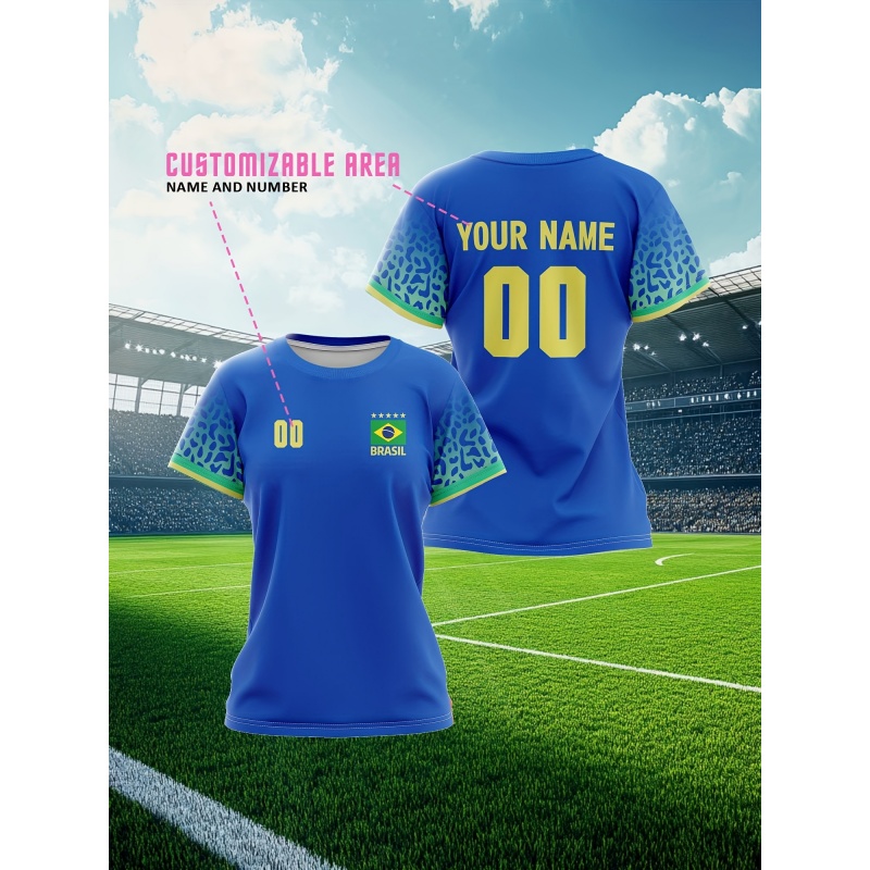 Street Fashion Brazil - 3D-geprint Braziliaans sport-T-shirt voor heren, met