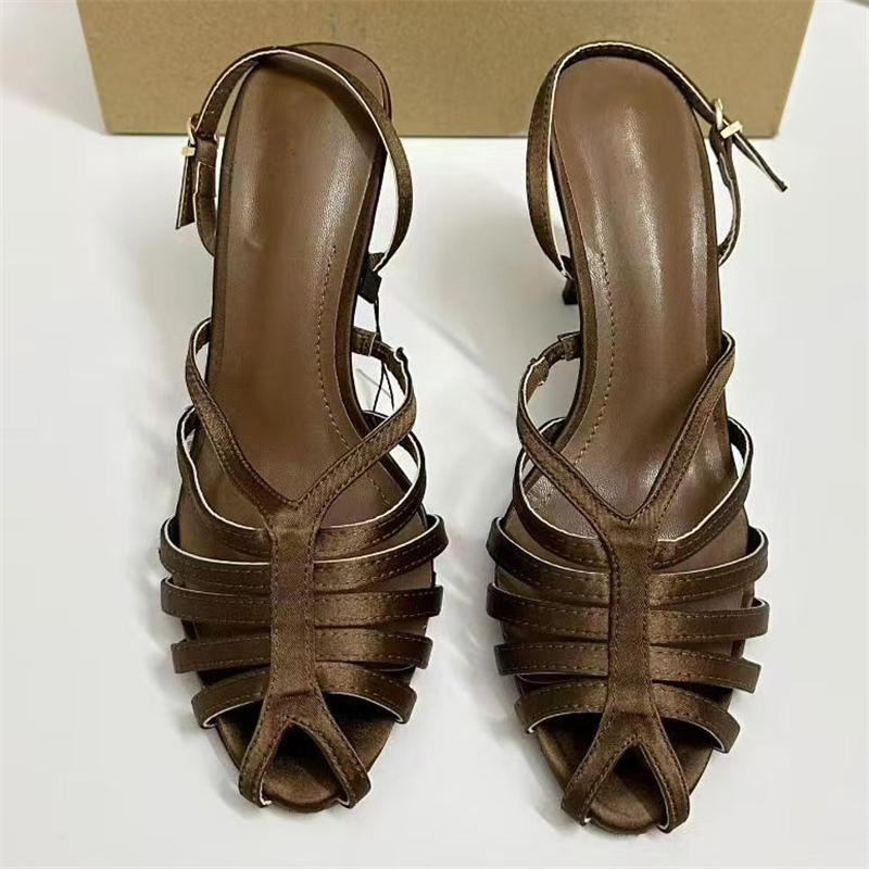 Street Fashion Shoes - Streetstyle peeptoe sandalen met smalle band