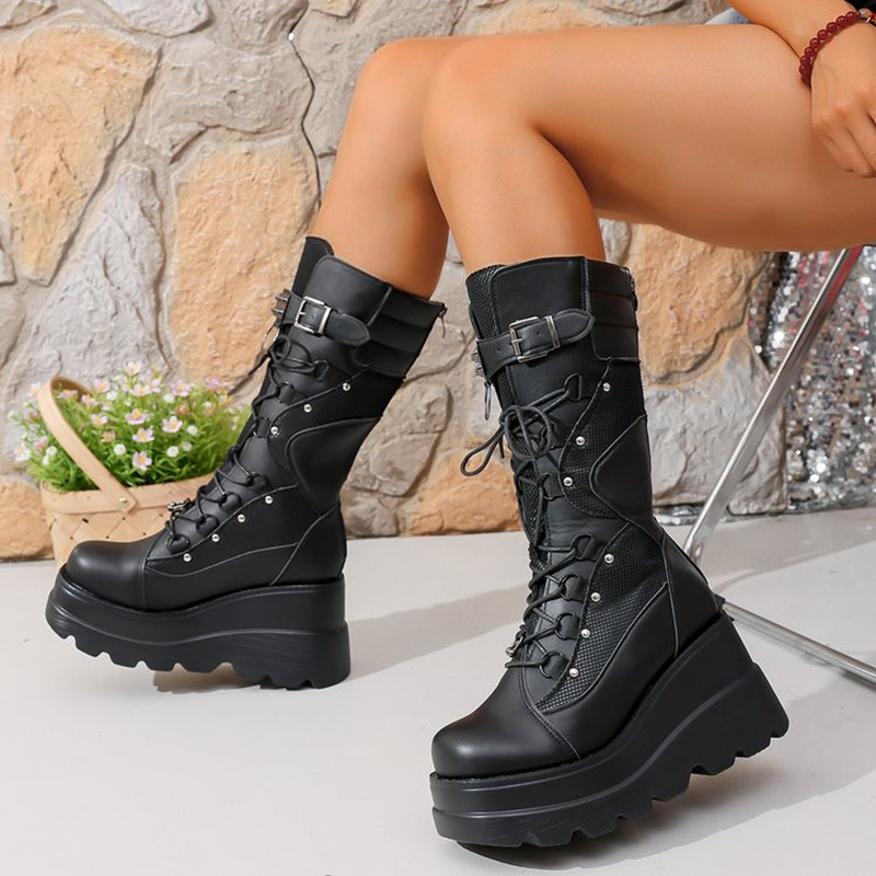 Street Fashion Brands - Gloednieuwe dames goth platform laarzen mode