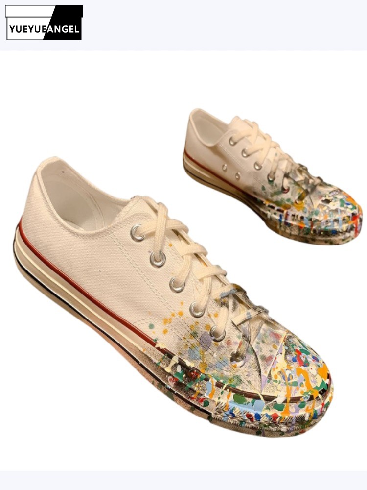 Street Fashion Shoes - Dames lente nieuwe veterschoenen met geschilderde