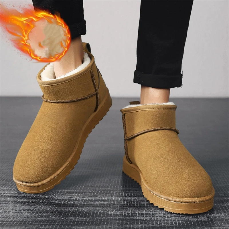 Street Fashion Brands - Nieuwe bruine suède mini-laarzen voor heren,