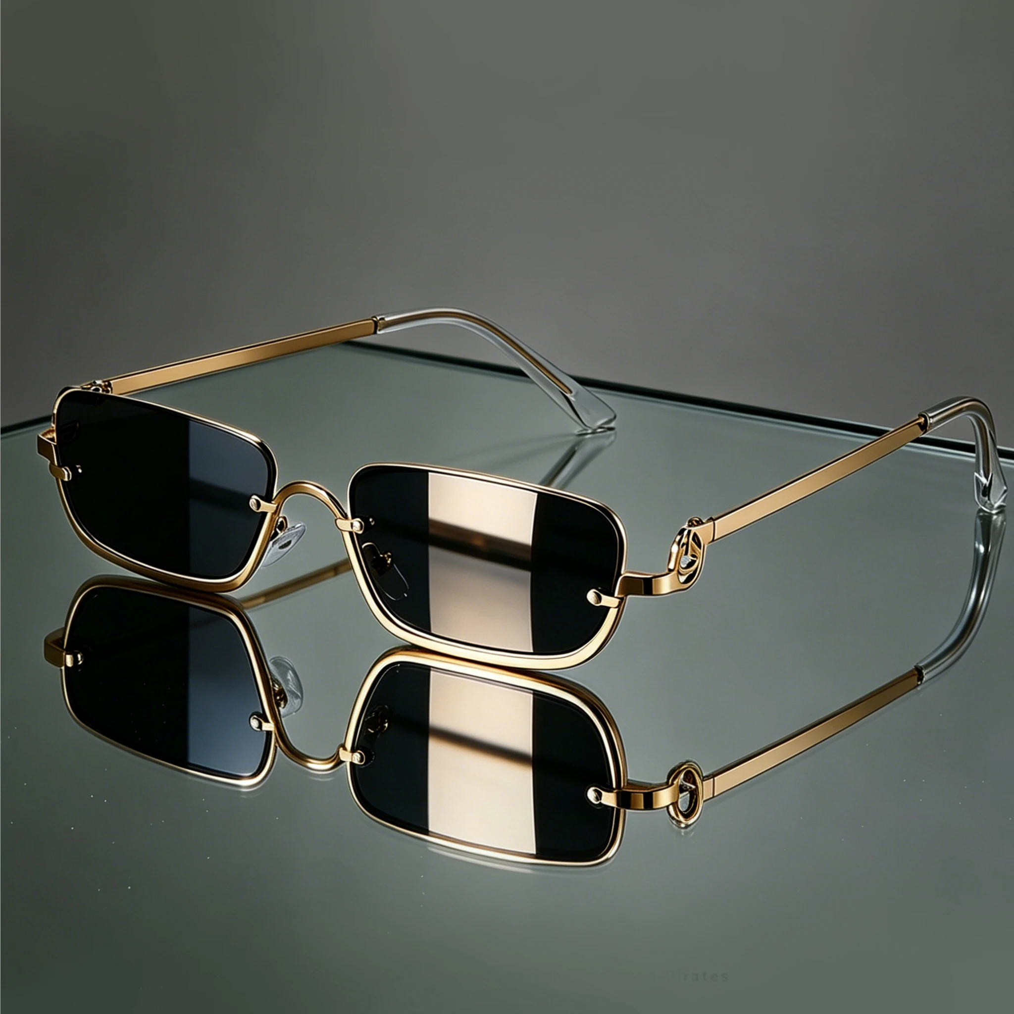 Luxe retro rechthoekige zonneb - Street Fashion Brands recensie en prijs