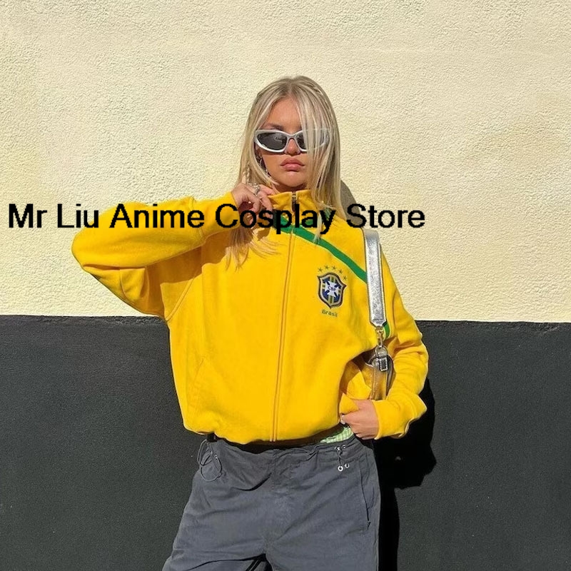 Y2k Brasil Flag Jacket Retro F - Street Fashion Brazil recensie en prijs