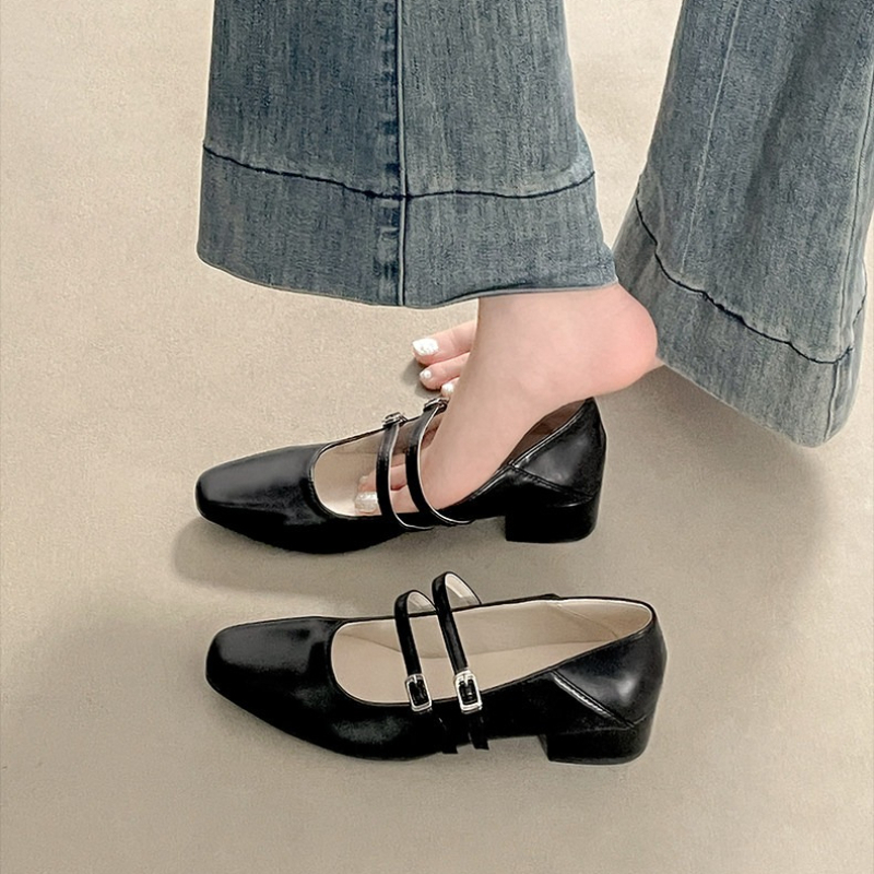Vierkante neus lage hak dames  - Street Fashion Shoes recensie en prijs