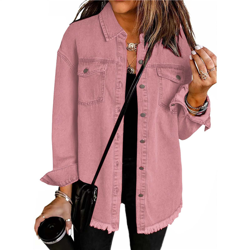 Dames gewassen denim shirtjas, - Street Fashion Europe recensie en prijs